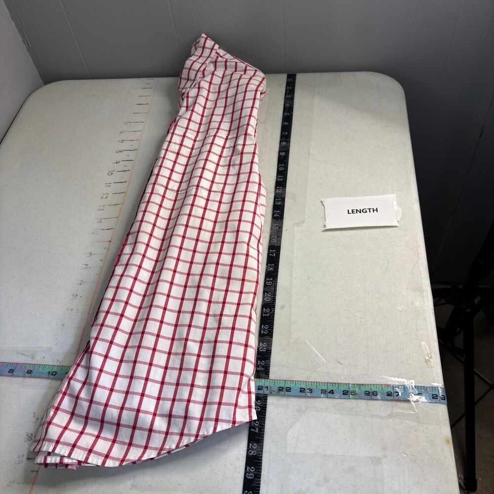 Dockers Mens Red White Plaid Button Down Shirt Medium Long Sleeve Classic Preppy - Picture 7 of 9